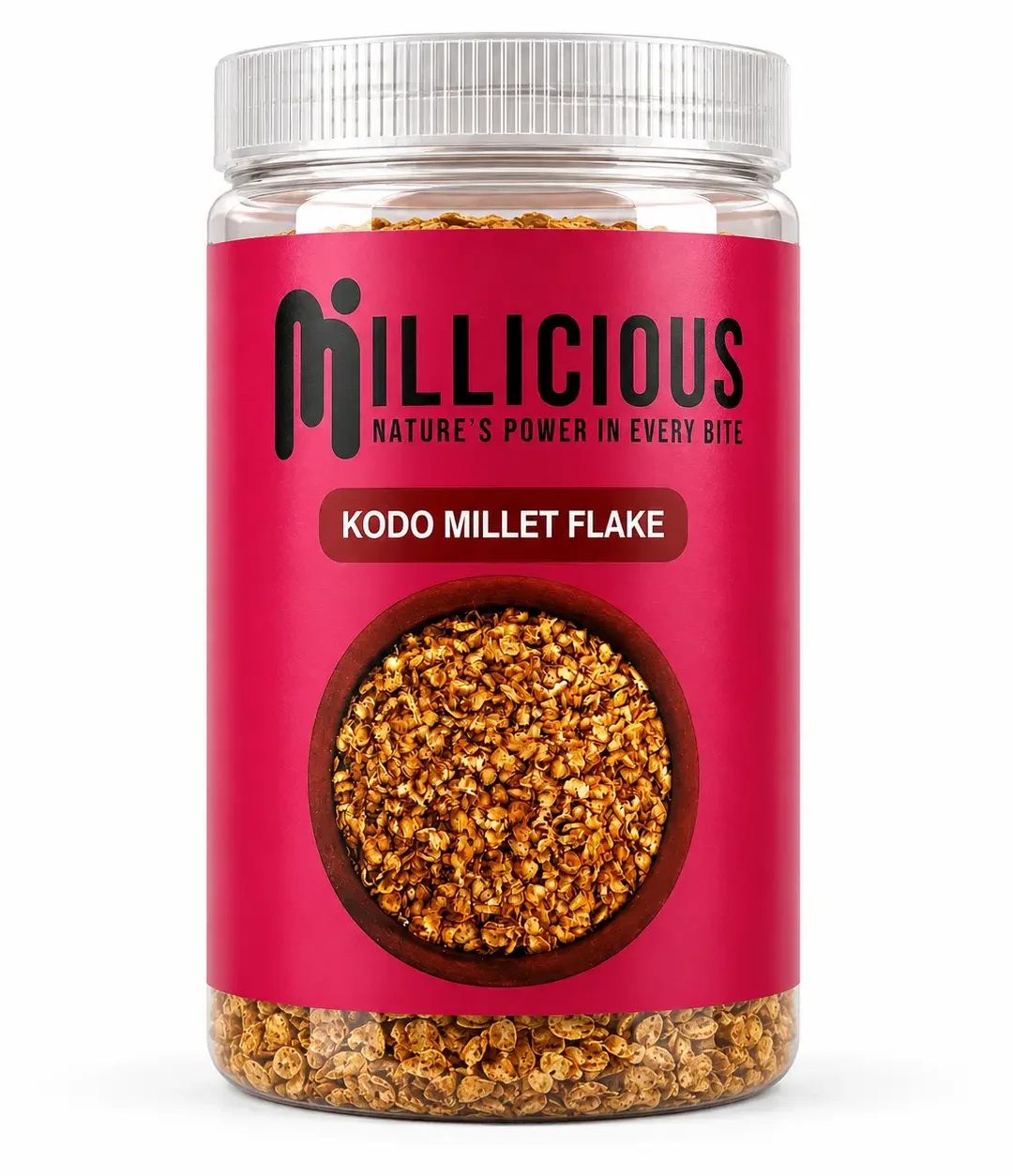 bottle of Kodo millet flakes