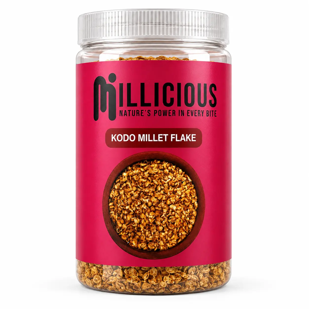 bottle of Kodo millet flakes